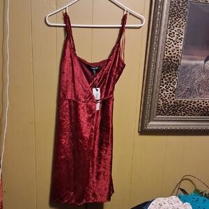 Elegant Red Velvet Dress